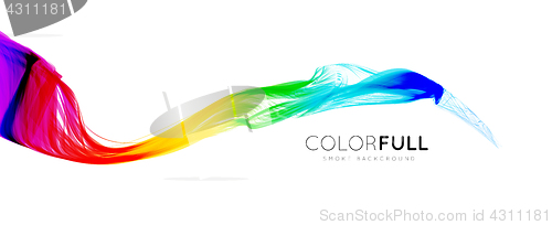 Image of Colorful gradient wave of rainbow color on a white background