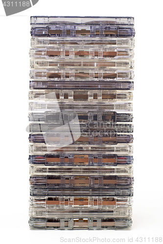 Image of Stack of old audio cassettes