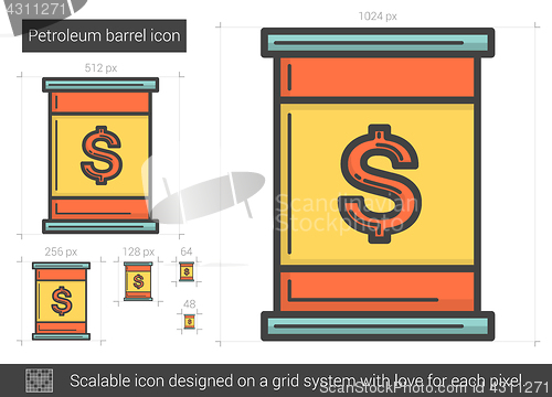 Image of Petroleum barrel line icon.