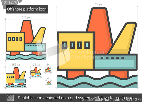 Image of Offshore platform line icon.