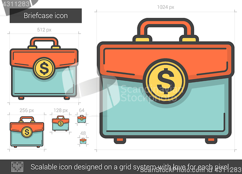 Image of Briefcase line icon.