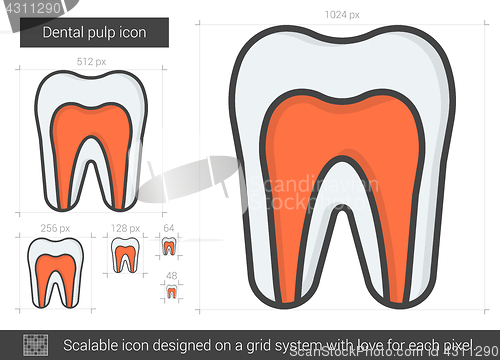 Image of Dental pulp line icon.