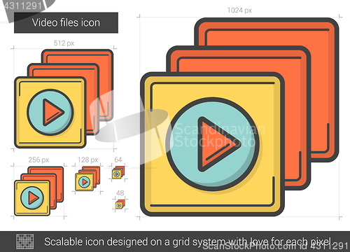 Image of Video files line icon.