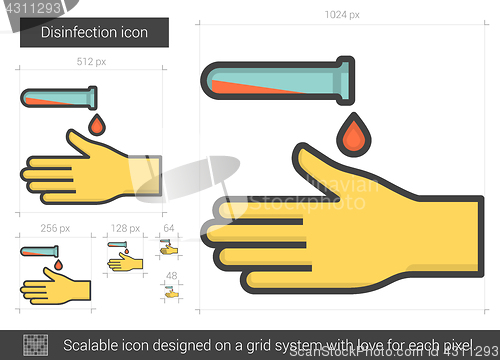 Image of Disinfection line icon.