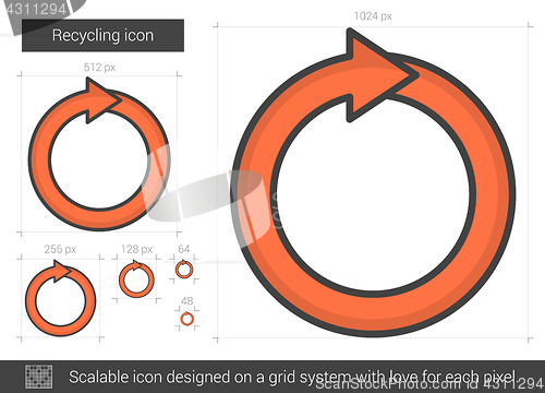 Image of Recycling line icon.