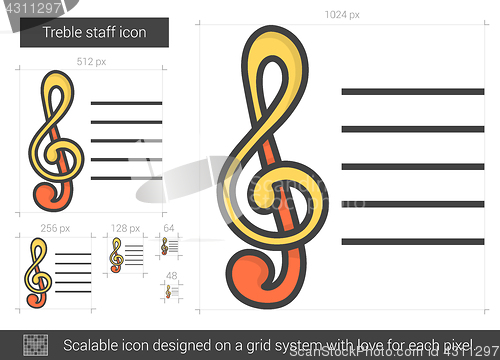 Image of Treble staff line icon.