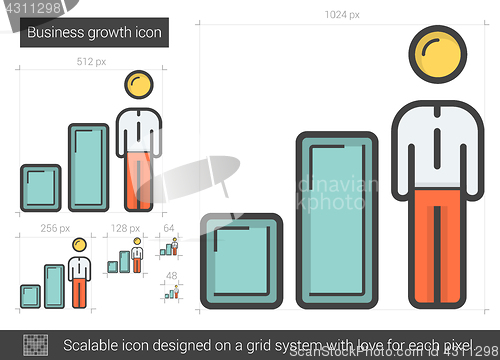 Image of Business growth line icon.