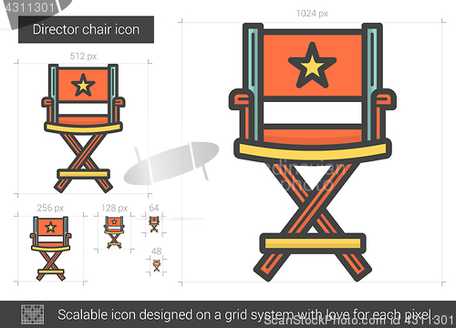 Image of Director chair line icon.