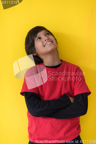 Image of Portrait of a happy young boy
