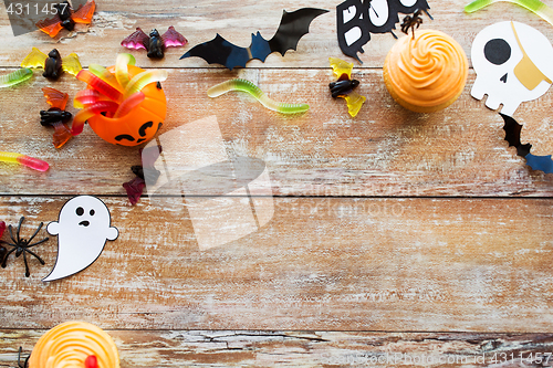 Image of halloween party paper decorations and treats