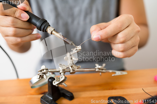 Image of Welding the flying drone at home