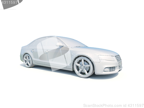 Image of 3d Car White Blank Template