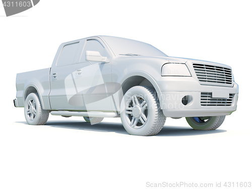 Image of 3d Car White Blank Template