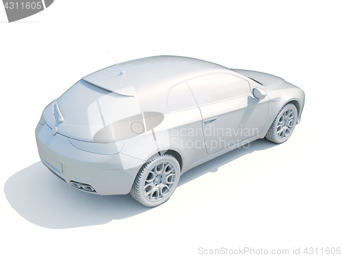 Image of 3d Car White Blank Template