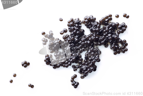 Image of natural black caviar isolated on white background