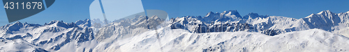 Image of High mountains under snow in the winter Panorama landscape