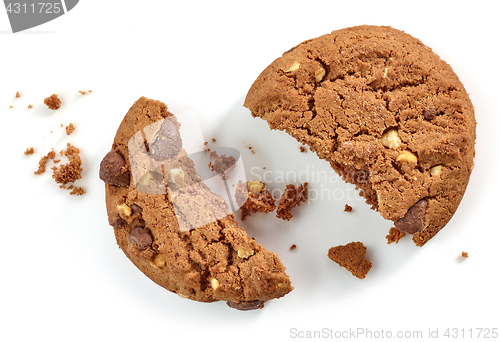 Image of Chocolate cookie pieces and crumbs