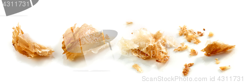 Image of Croissant crumbs macro 