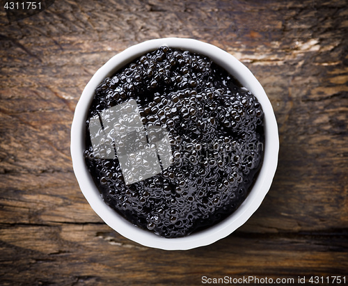 Image of Bowl of black caviar