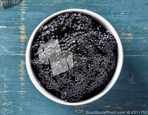 Image of Bowl of black caviar