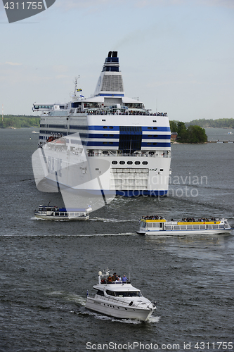 Image of HELSINKI, FINLAND – JUNE 14, 2017: ship Sila Line in the harbo