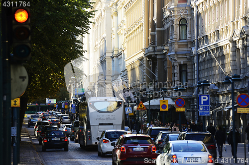 Image of HELSINKI, FINLAND – OCTOBER 2, 2016: Pohjoisesplanadi - street