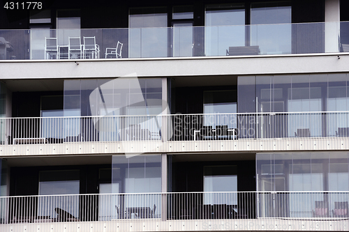 Image of glazed loggias of a modern building