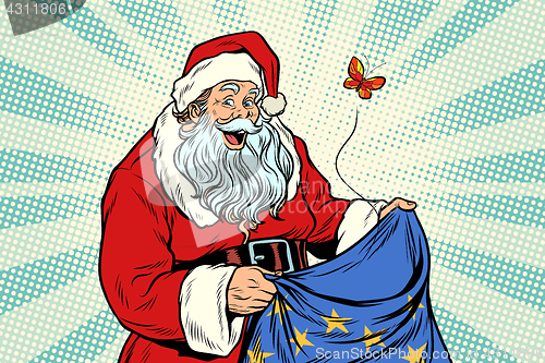 Image of Joyful Santa Claus without gifts