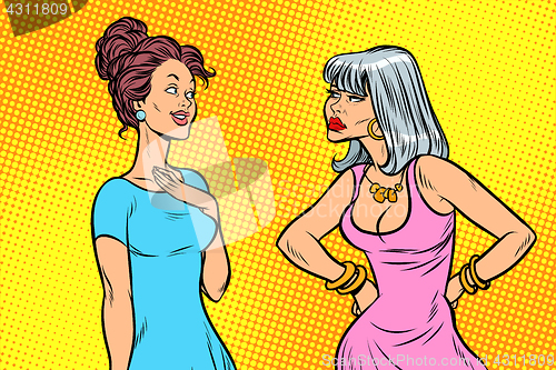Image of Two women, tough and quiet