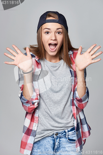 Image of Excited of joy girl