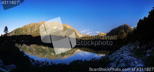 Image of Panorama of Popradske pleso lake valley in Tatra Mountains, Slovakia, Europe