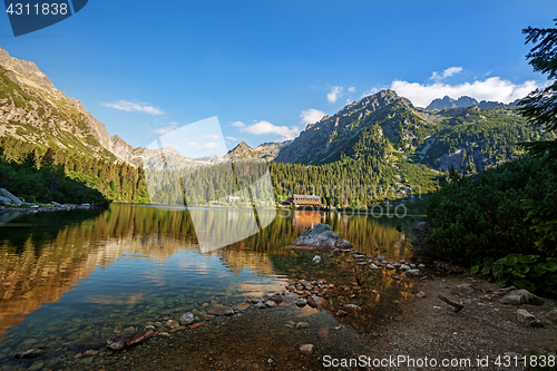 Image of Panorama of Popradske pleso lake valley in Tatra Mountains, Slovakia, Europe