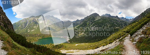 Image of Panorama of Popradske pleso lake valley in High Tatra Mountains, Slovakia, Europe