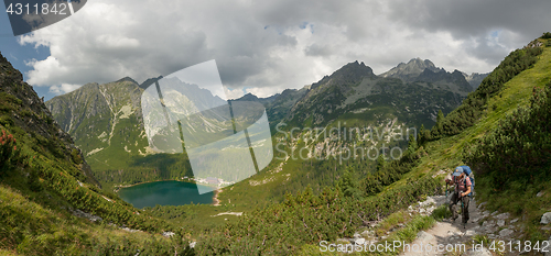 Image of Panorama of Popradske pleso lake valley in High Tatra Mountains, Slovakia, Europe