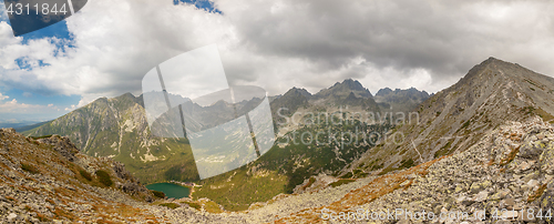 Image of Panorama of Popradske pleso lake valley in Tatra Mountains, Slovakia, Europe