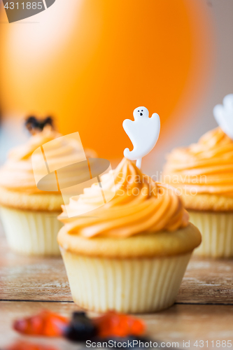 Image of cupcake with halloween decoration