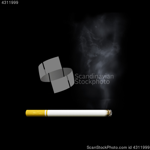 Image of smoking cigarette side view