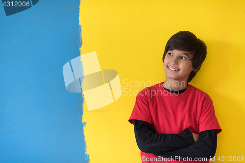 Image of Portrait of a happy young boy