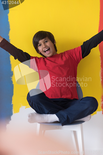 Image of Portrait of a happy young boy