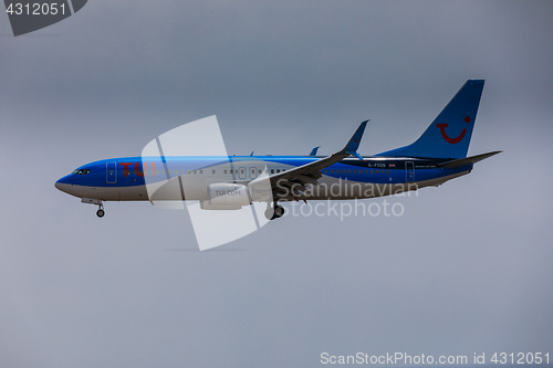 Image of ARECIFE, SPAIN - APRIL, 16 2017: Boeing 737-800 of TUI with the 