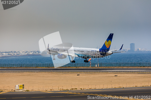 Image of ARECIFE, SPAIN - APRIL, 16 2017: Boeing 757-300 of Condor with t