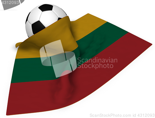 Image of soccer ball and flag of lithuania - 3d rendering