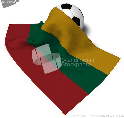 Image of soccer ball and flag of lithuania - 3d rendering