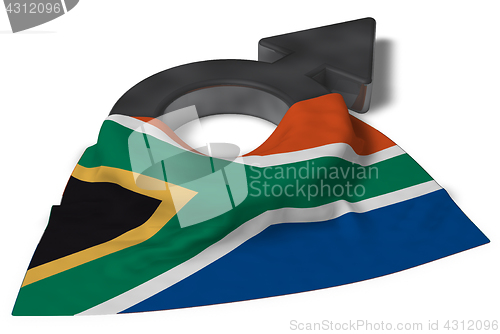 Image of mars symbol and flag of south africa - 3d rendering