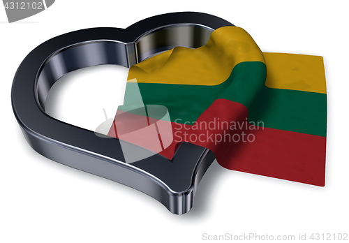 Image of flag of lithuania and heart symbol - 3d rendering