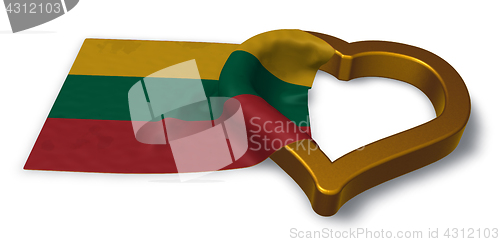 Image of flag of lithuania and heart symbol - 3d rendering