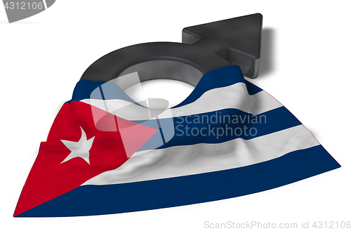 Image of mars symbol and flag of cuba - 3d rendering