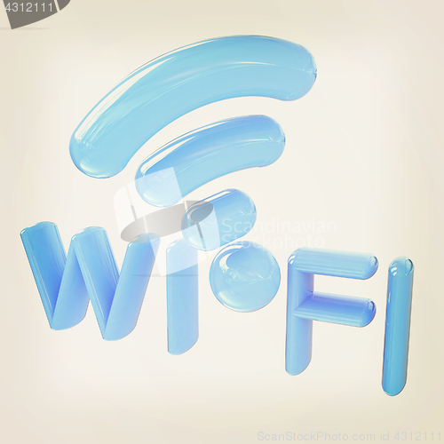 Image of WiFi symbol. 3d illustration. Vintage style.