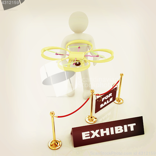 Image of Drone, quadrocopter, with photo camera at the technical exhibiti