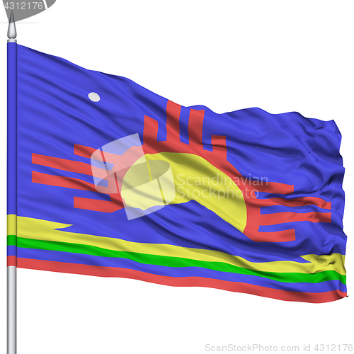 Image of Roswell City Flag on Flagpole, USA